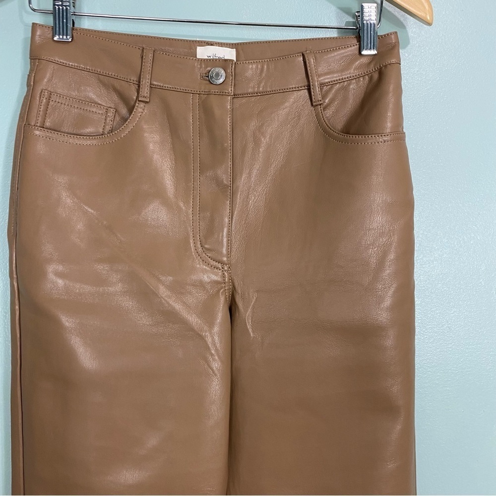 Aritzia Wilfred Melina Pant Straight Leg Tan Camel Sz 6 81720 - Picture 2 of 6
